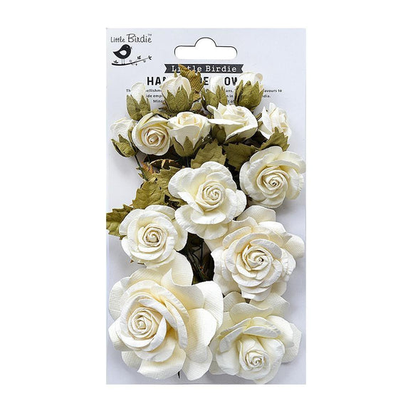 Little Birdie Rosalind Paper Flowers 21/Pkg - Moon Light  (CR69299)