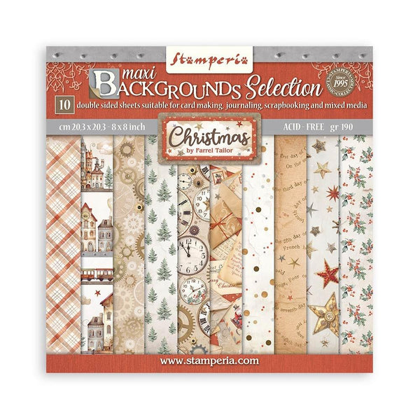 Paper Pack 8" x 8" Backgrounds Papers - Gear up for Christmas