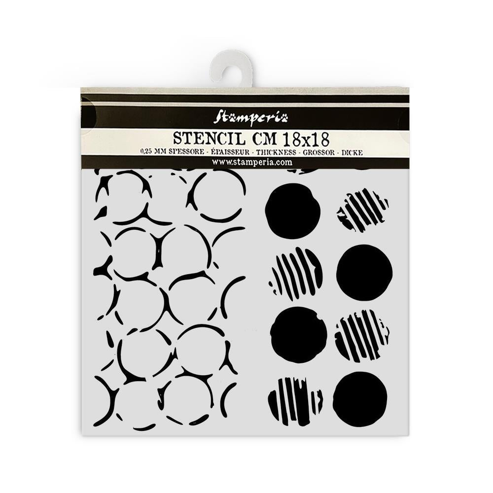 Stamperia 7"x7" Mixed Media stencil - Double Dots