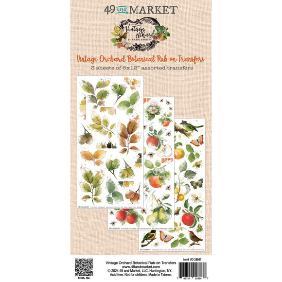 49 & Market - Vintage Orchard Botanicals Rub On Transfers