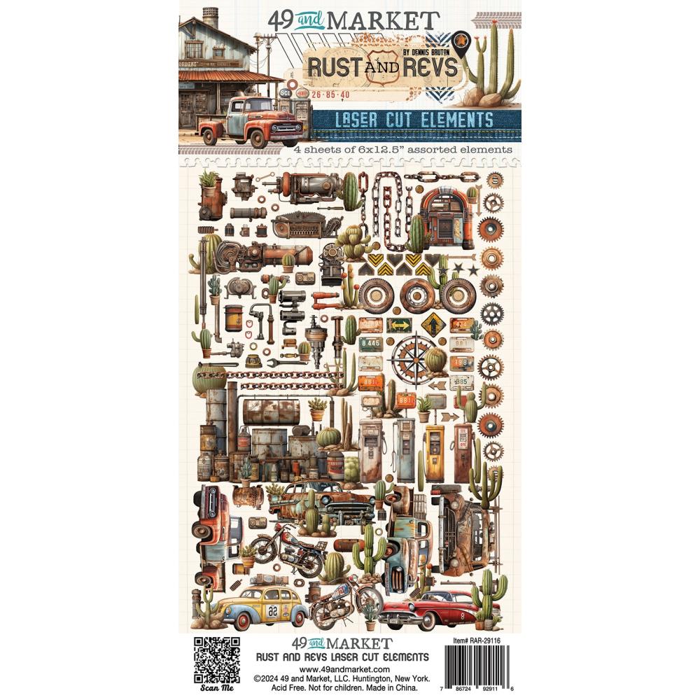49 & Market - Rust & Revs Laser Cuts Chipboards – Craftables