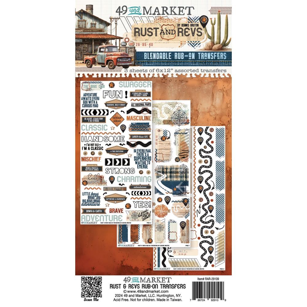 49 & Market - Rust & Revs Rub On Transfers – Craftables