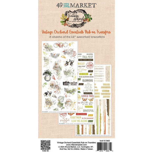 49 & Market - Vintage Orchard Essentials Rub On Transfers