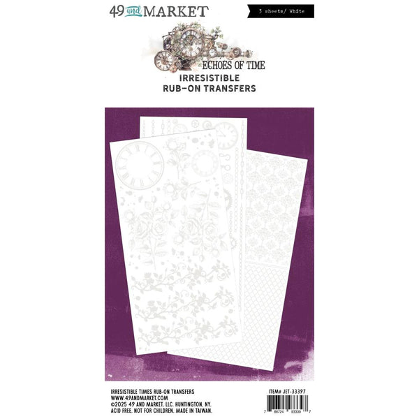 49 & Market Echoes of Time - Irresistible Rub On Transfers 6"x12" (3 sheets)