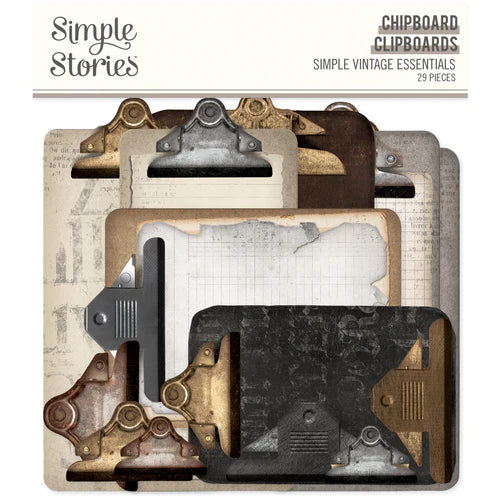 Vintage Essentials - Chipboard Clipboards Diecuts (Simple Stories)