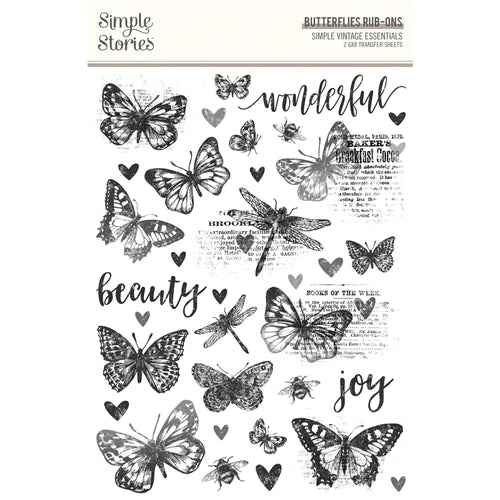 Vintage Essentials - Rub on Butterflies (Simple Stories)