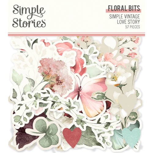Love Story - Floral Bits & Pieces Diecuts (Simple Stories)