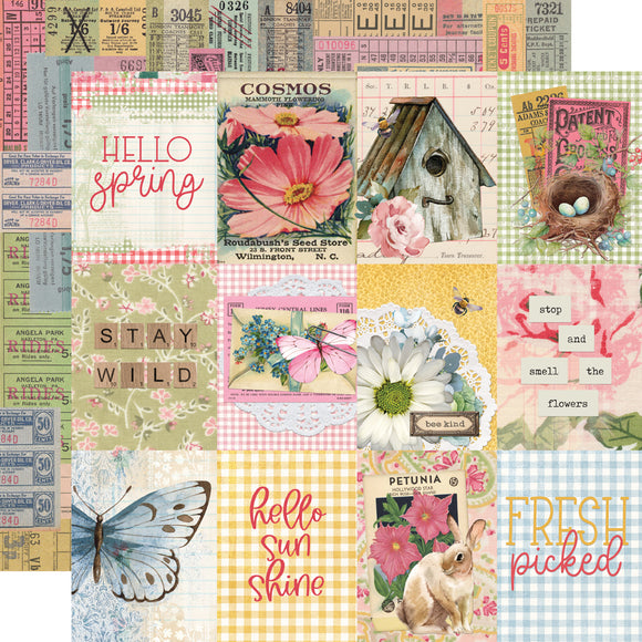 Vintage Spring Garden - Paper : 3 x 4 Elements (Simple Stories)