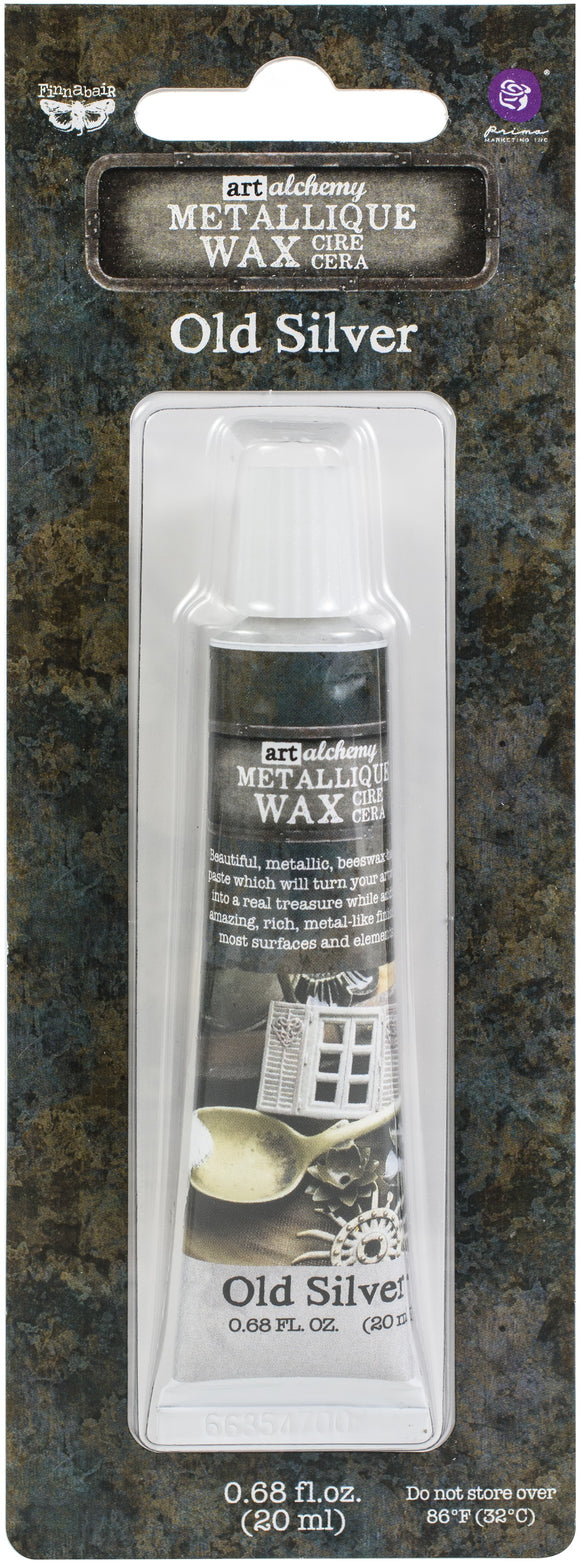 Finnabair Art Alchemy Metallique Wax .68 Fluid Ounce - Old Silver