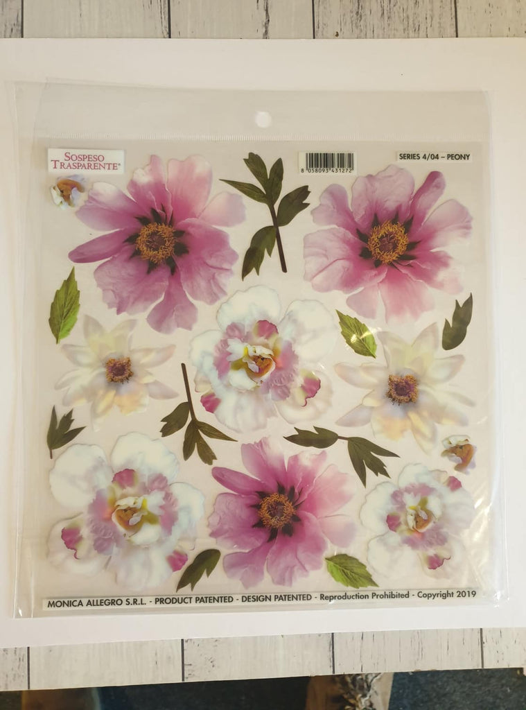 Printed Clear Sheet : Series 4/04 - Peony (Sospeso Trasparentene)