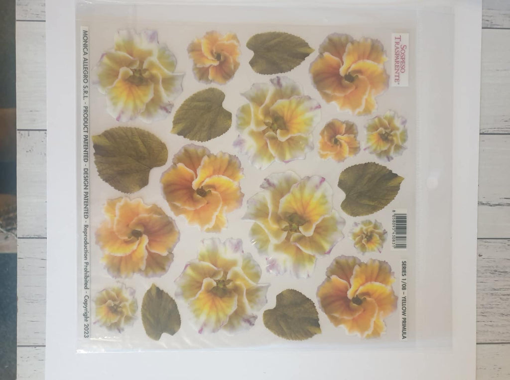 Printed Clear Sheet : Series 1/08 - Yellow Primula (Sospeso Trasparentene)