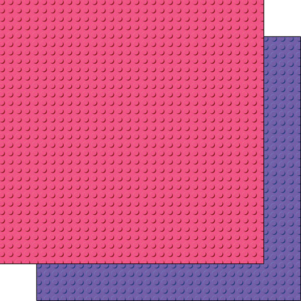 Building Block Pink/Purple DS 12x12 Paper