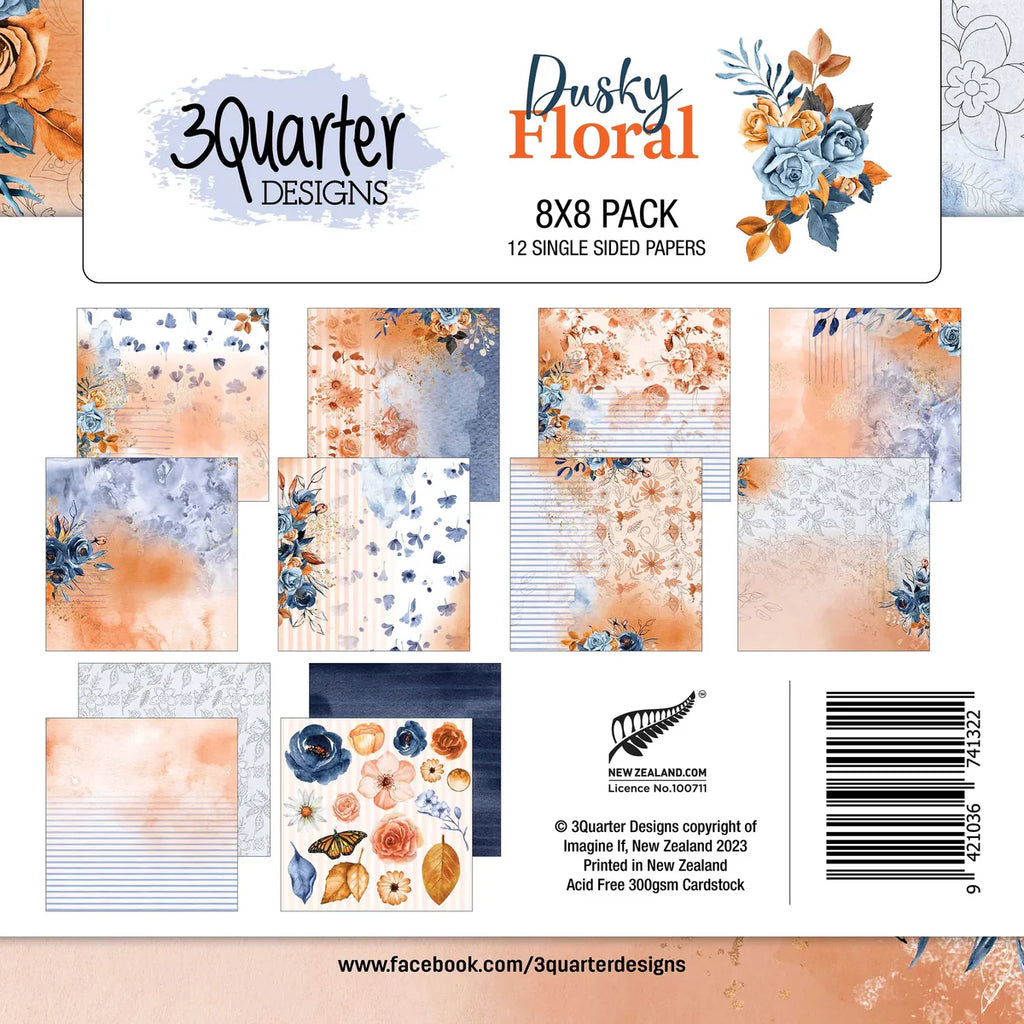 3Quarter Designs - Dusky Floral 8"x8" Collection