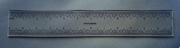 Clear Plastic Centre finder Ruler 12" long (with 1/16" measurements)
