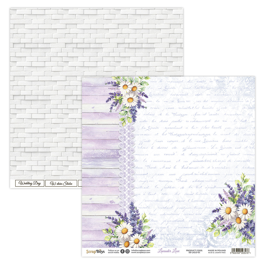 LALO-01 : Lavender Love- 12x12 Scrapbooking Paper – Craftables