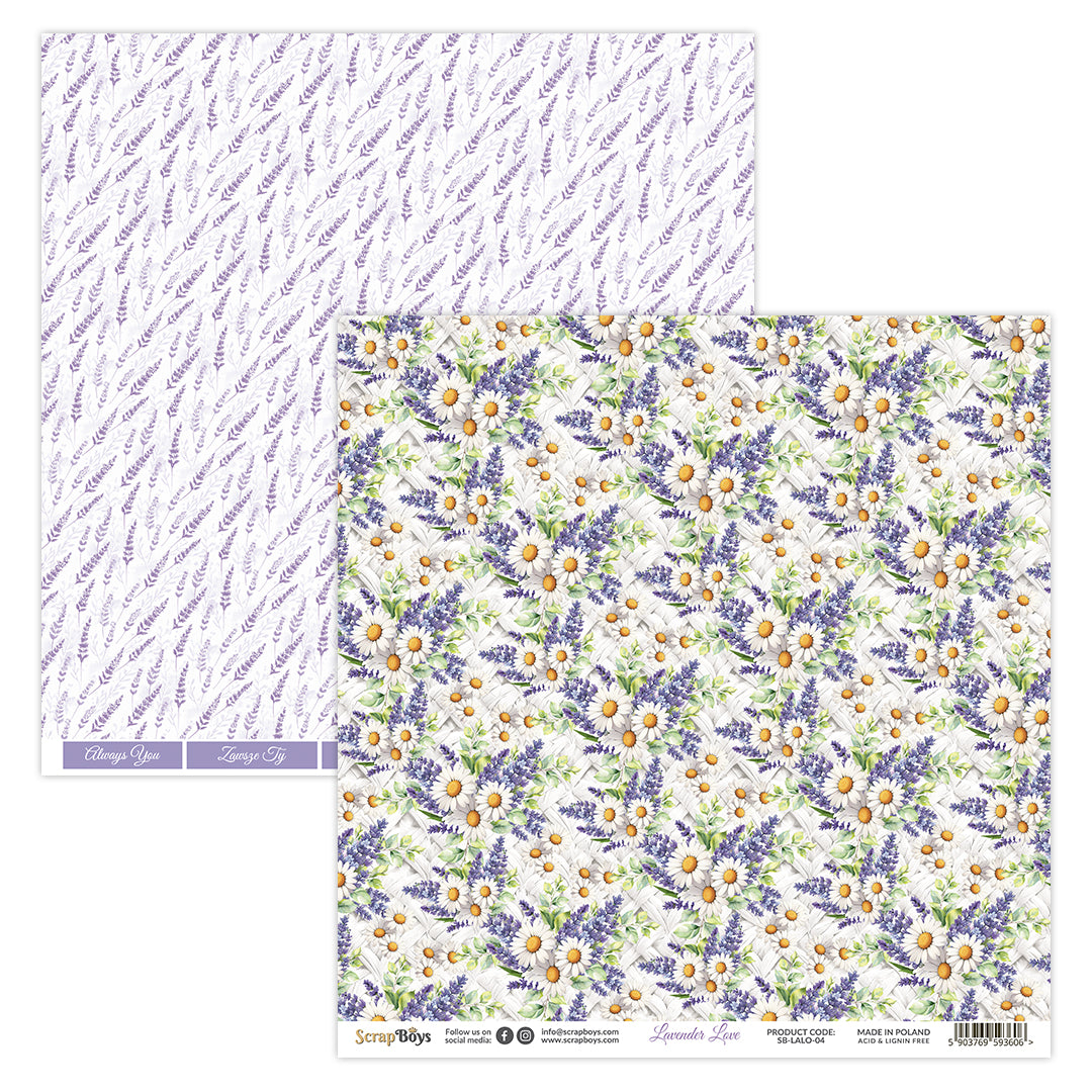 LALO-04 : Lavender Love- 12x12 Scrapbooking Paper – Craftables