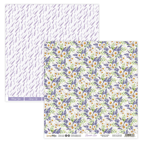 LALO-04 : Lavender Love- 12x12 Scrapbooking Paper