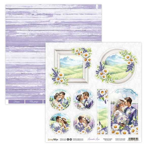 LALO-03 : Lavender Love- 12x12 Scrapbooking Paper