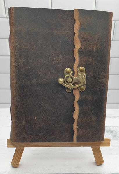 Handmade Leather Journal - 6" x 8" Clasp Journal - Brown