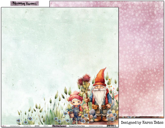 Blooming Gnomes  : Jerome 12x12 Scrapbooking Paper