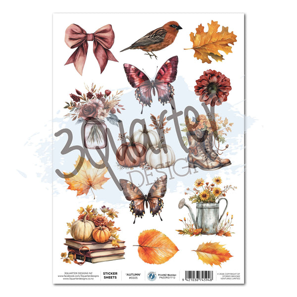 Autumn Whispers A4 Sticker Sheet