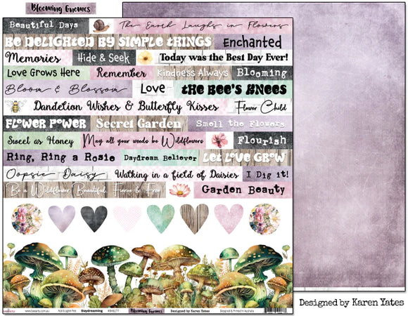 Blooming Gnomes  : Daydreaming 12x12 Scrapbooking Paper