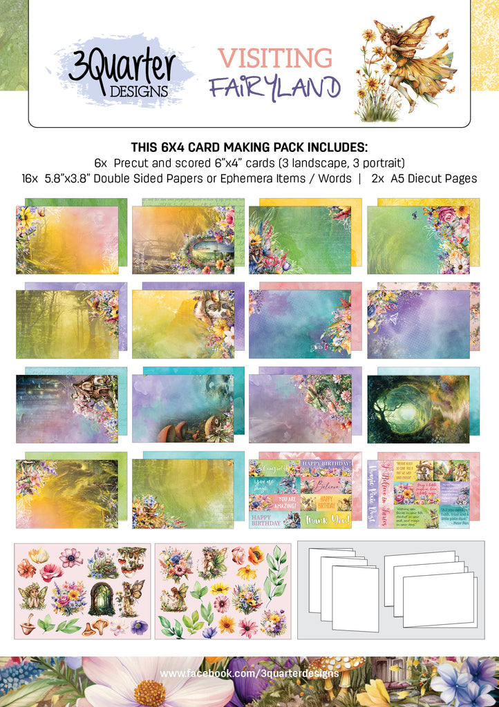 3Quarter Designs - Visiting Fairyland 6" x 4" Card Pack