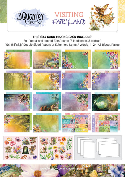 3Quarter Designs - Visiting Fairyland 6" x 4" Card Pack