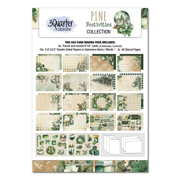 Pine Festivities  6" x 4" Card Pack
