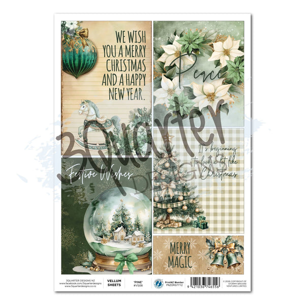 Pine Festivities A4 Vellum Sheet