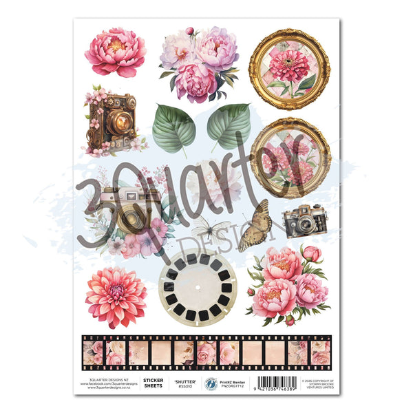 Shutter Glam A4 Sticker Sheet