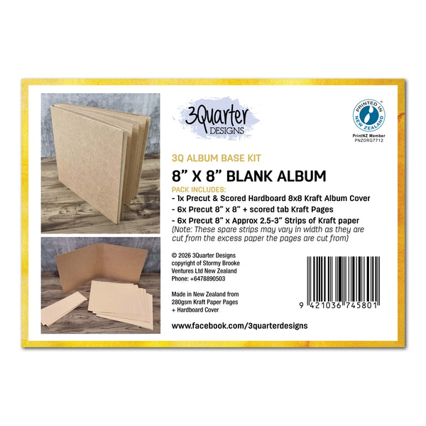 8x8 Folio Album Blank (Kraft) by 2 Quarter Designs