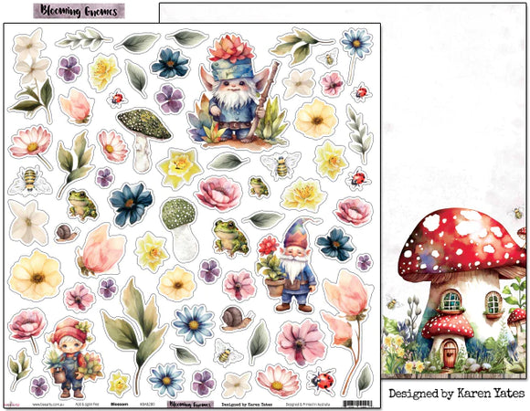 Blooming Gnomes  : Blossom 12x12 Scrapbooking Paper