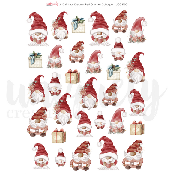 Red Gnomes Cut-a-Part Sheet (A Christmas Dream)