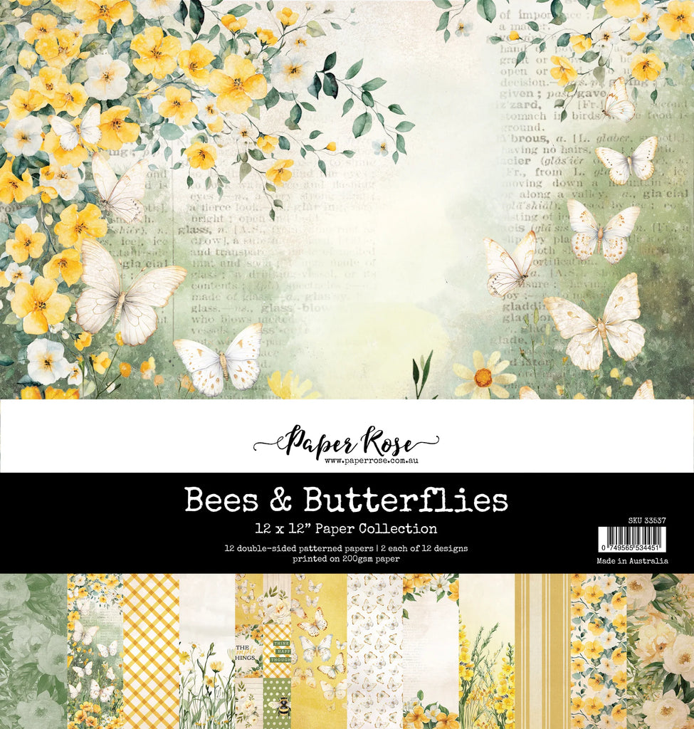 Bees and Butterflies : 12 x 12 Paper Pad