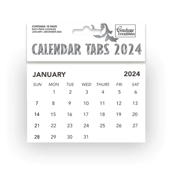 Couture Creations - Calendar Tabs - 2024 - 10 sets of 12 months