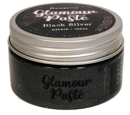 Stamperia Glamour Paste - Black Silver (100ml)