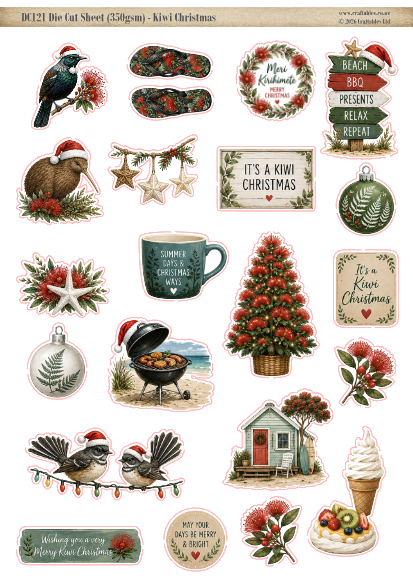 SS121 : Kiwi Christmas - Clear Sticker Sheet
