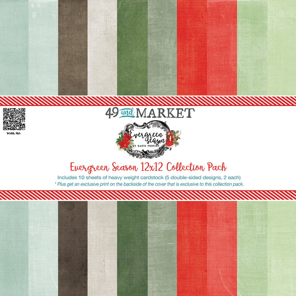 12 x 12 Solids Paper pack : Evergreen Season - (49&Market)