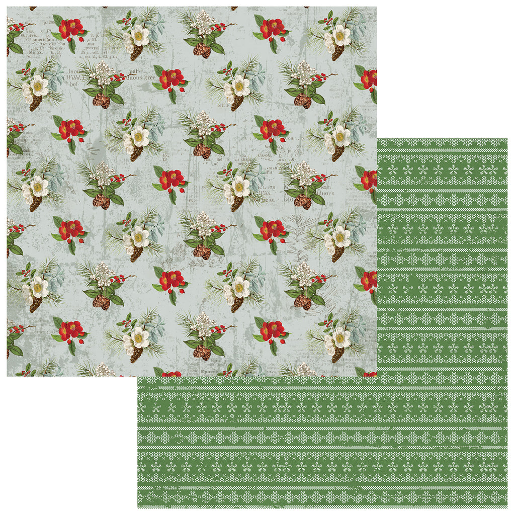 Cheerful Christmas 12x12 paper : Evergreen Season - (49&Market)