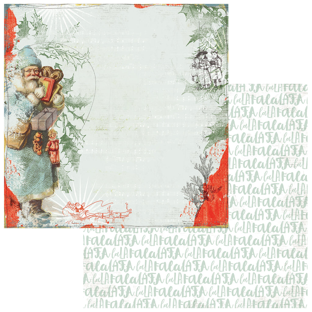 Classic Father Christmas 12x12 paper : Evergreen Season - (49&Market)