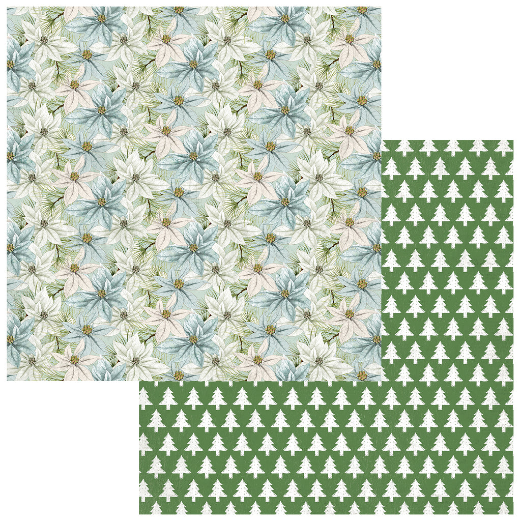 December Florals 12x12 paper : Evergreen Season - (49&Market)