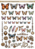 FC104 - Steampunk Butterflies A4 Fussy Cut Sheet/Digital Download/Die Cuts