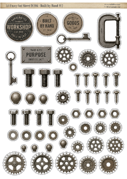 FC106 - Built by Hand #2 - A4 Fussy Cut Sheet/Digital Download/Die Cuts