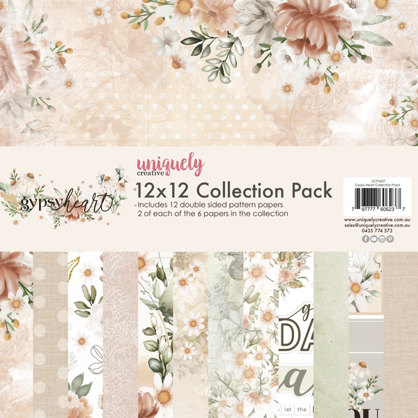 UCP2637 : Gypsy Heart 12 x 12 Collection Pack (12 sheets) (Gypsy Heart / Boho Soul)