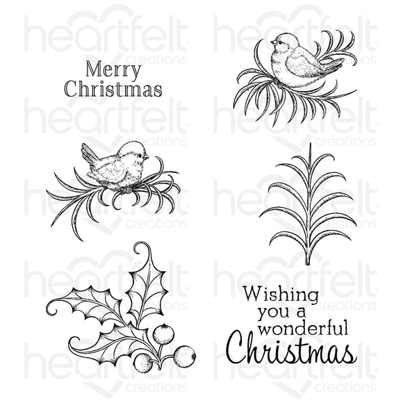 HCPC-31028/HCD1-7464 : Christmas Holly Accents Stamp & Die Combo