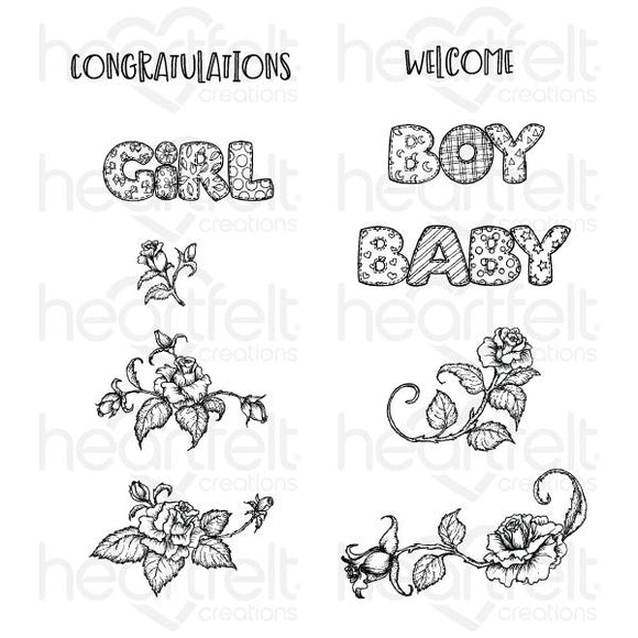 HCPC-3915/HCD1-7300 - Welcome Baby Stamp & Die Combo
