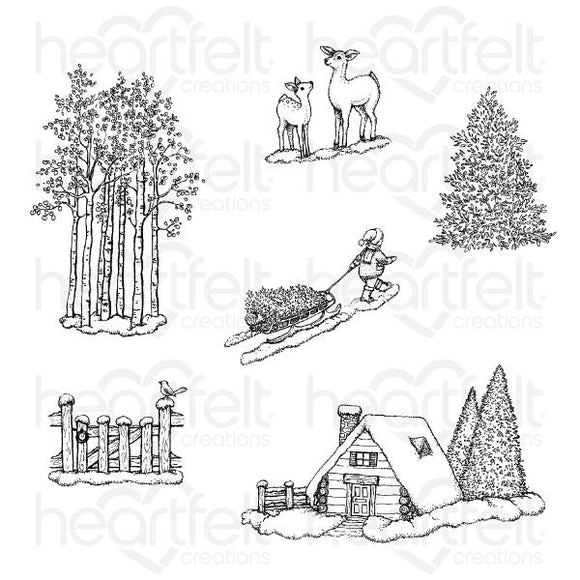 HCPC-3922/HCD1-7312 - Woodsy Winterscapes Stamp & Die Combo