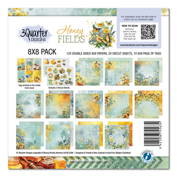 8" x 8" Honey Fields Collection (3 Quarters)