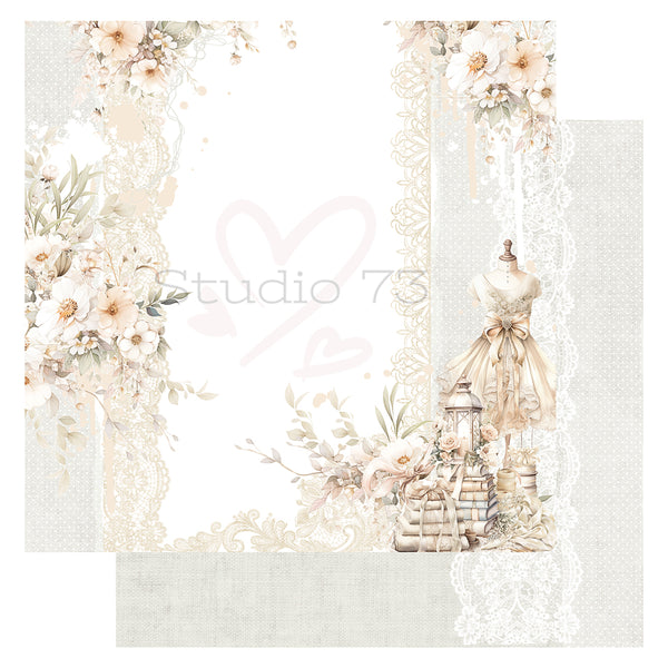 Stitched with Love - Linen & Lace Paper - Studio73
